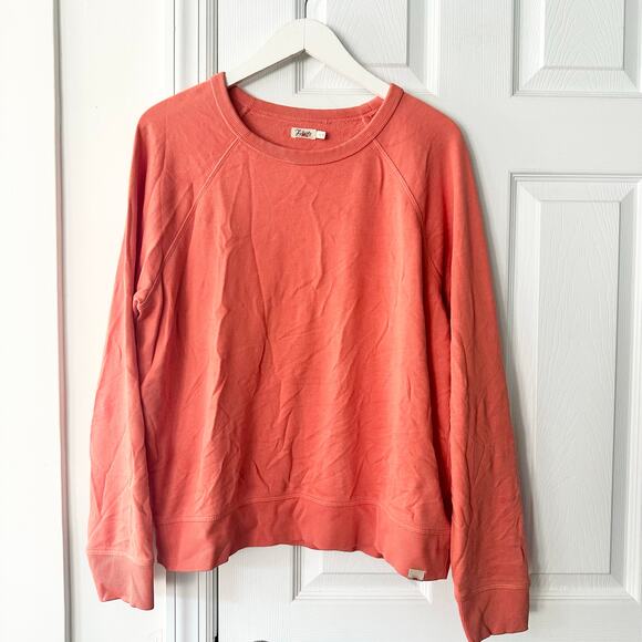Faherty Bright Orange Sudadera Coastal Cloud Crewneck Sweater Medium - Picture 2 of 10